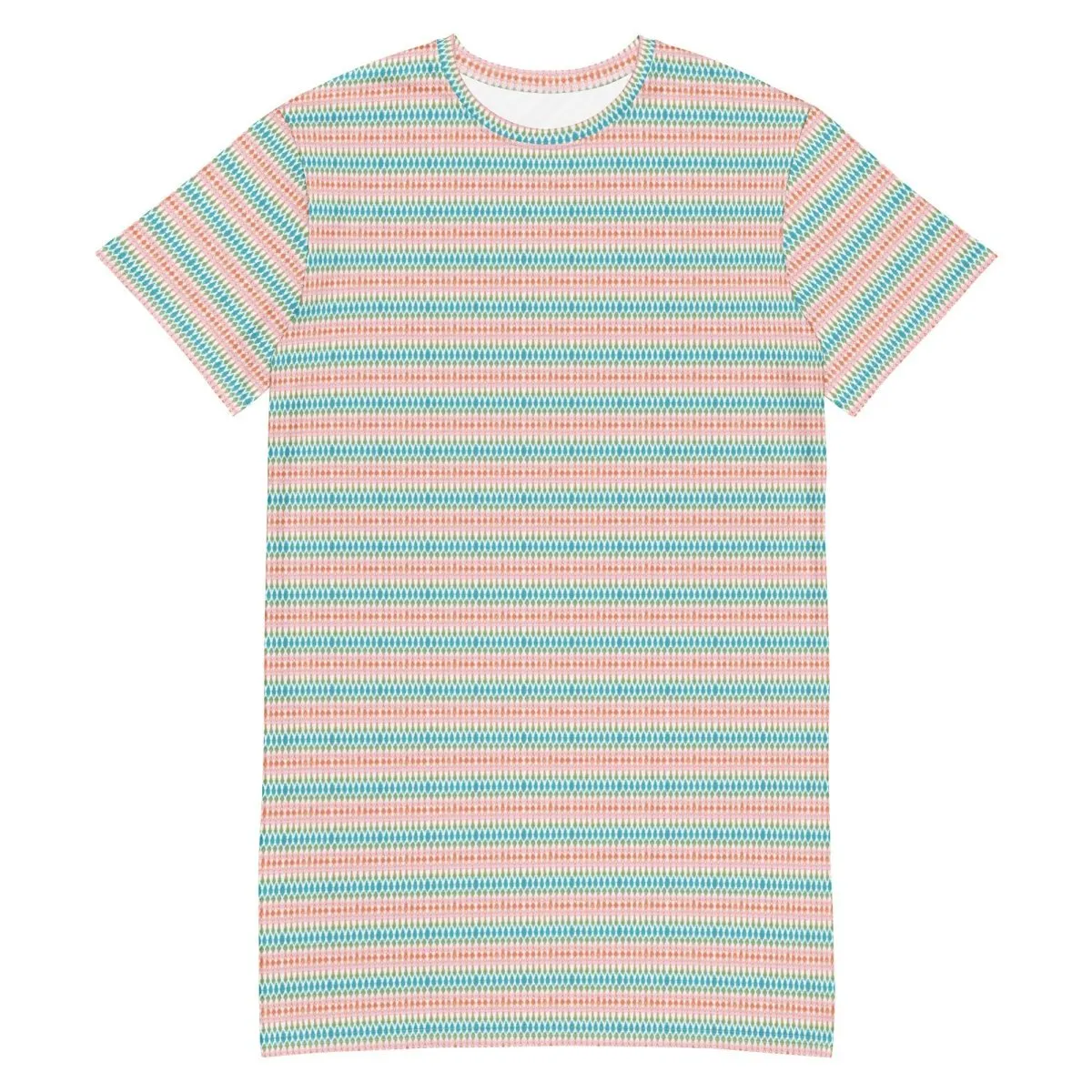 Pastel Waves T-Shirt Dress