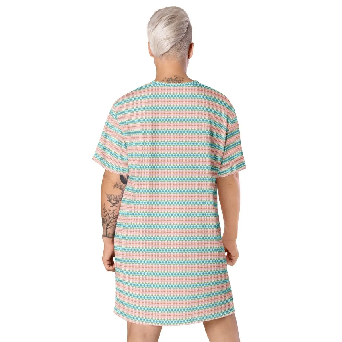 Pastel Waves T-Shirt Dress