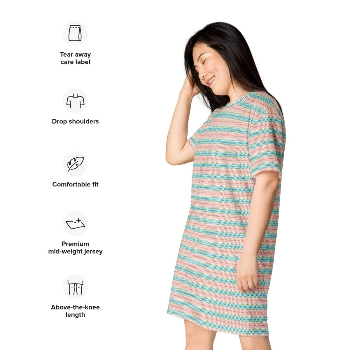 Pastel Waves T-Shirt Dress