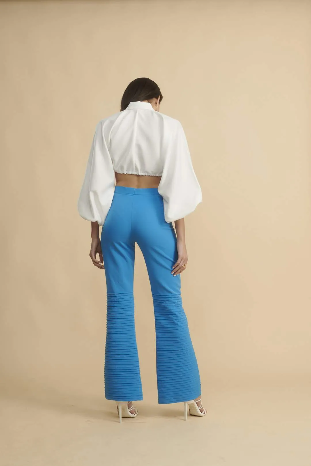 Pintucks Blue Pants