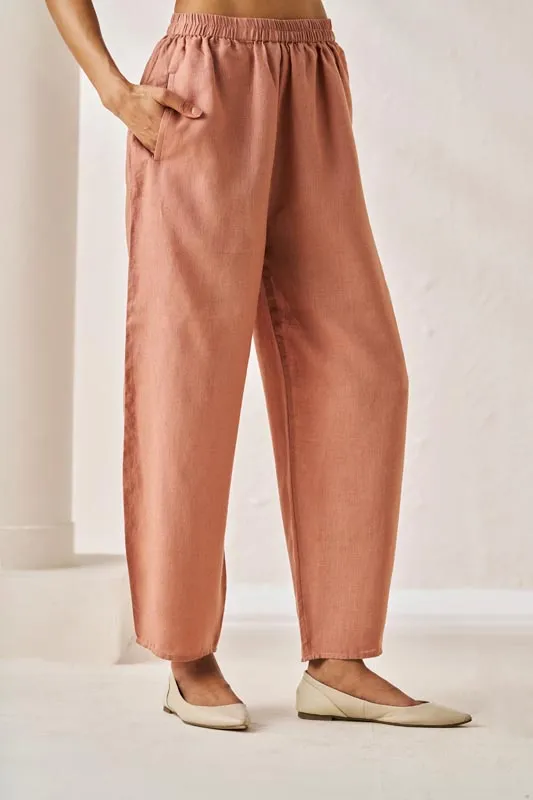 Pleated Top and Harem Pants Co-ord Set Peach