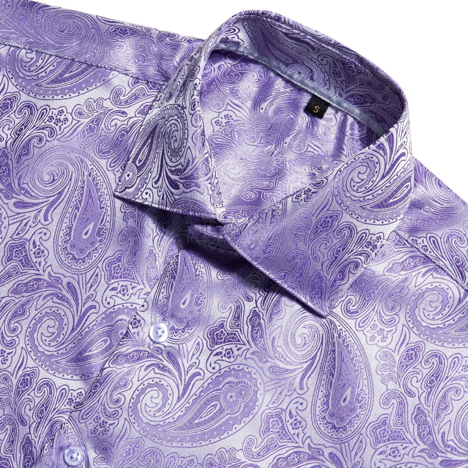 Purple Paisley Short Sleeve Dress Shirt