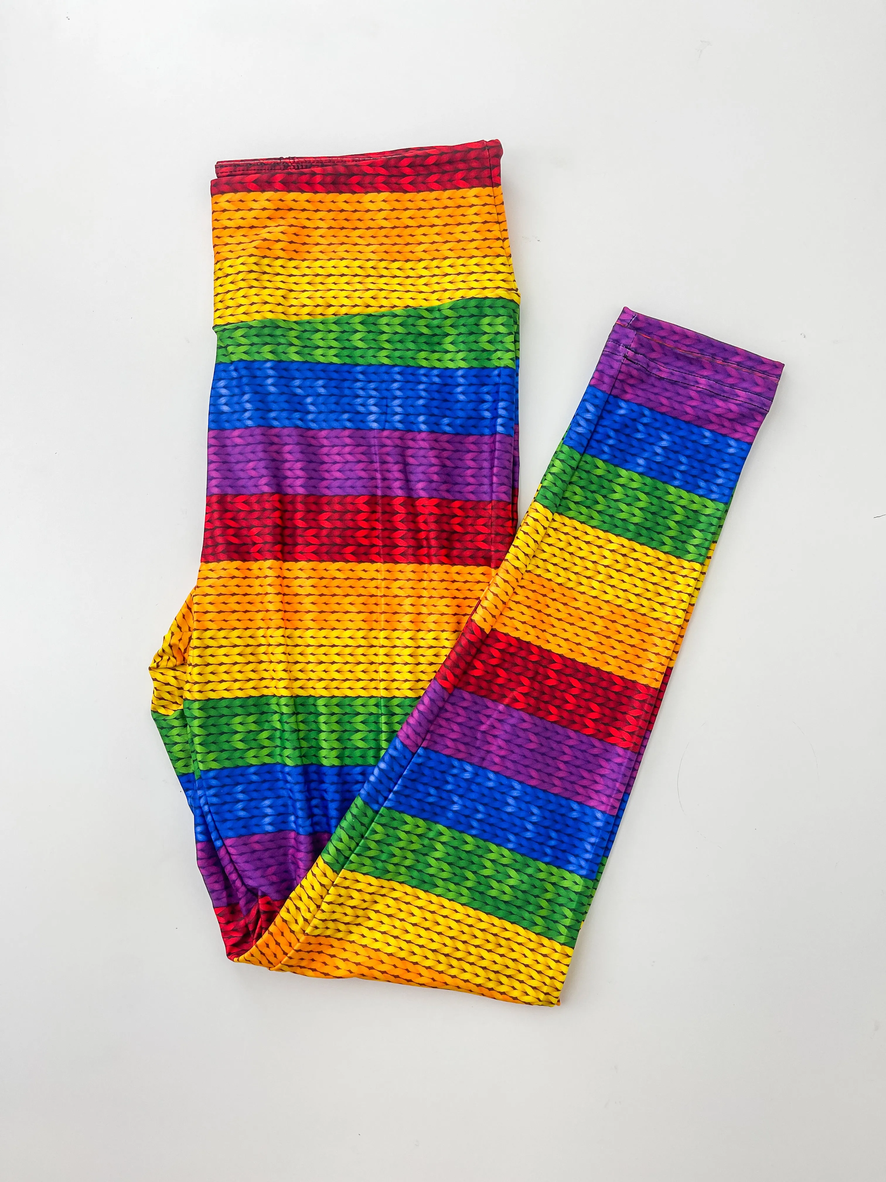 Rainbow Knit - High-quality Handcrafted Vibrant Leggings