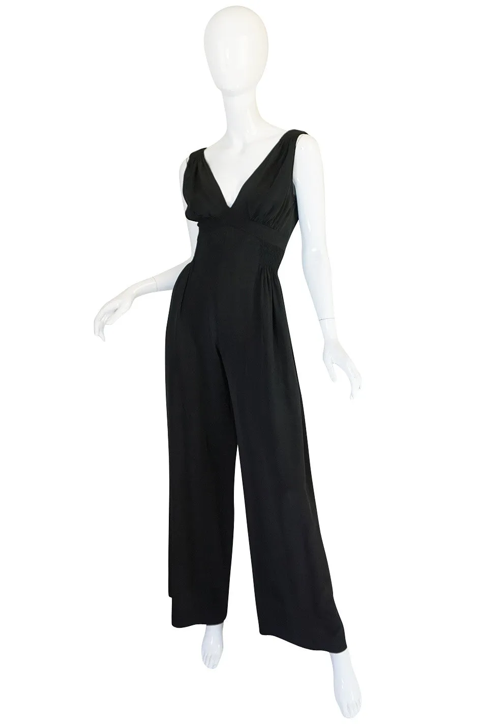 Rare 1960s Ossie Clark Attr. Quorum Black Jumpsuit