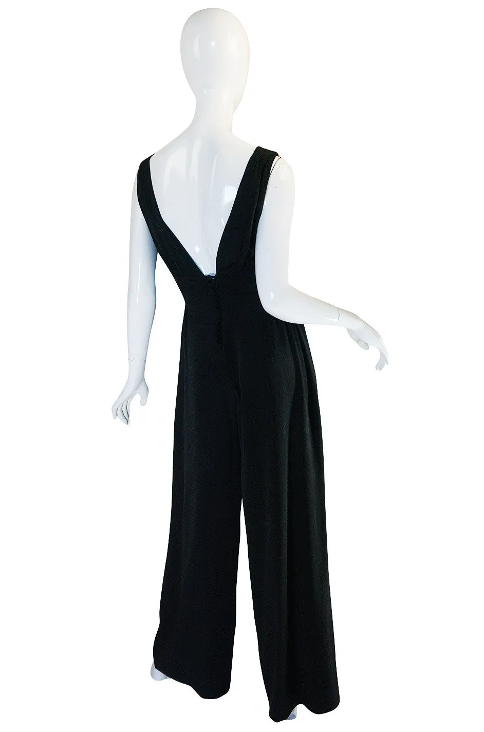 Rare 1960s Ossie Clark Attr. Quorum Black Jumpsuit