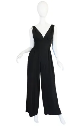 Rare 1960s Ossie Clark Attr. Quorum Black Jumpsuit