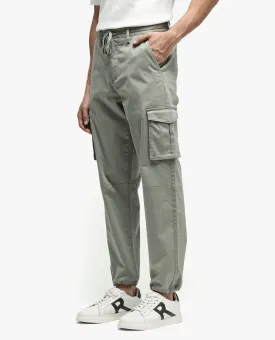 Rare Rabbit Men's Maks Dusky Olive Drawstring Closure Mid-Rise Relaxed Fit Solid Trouser