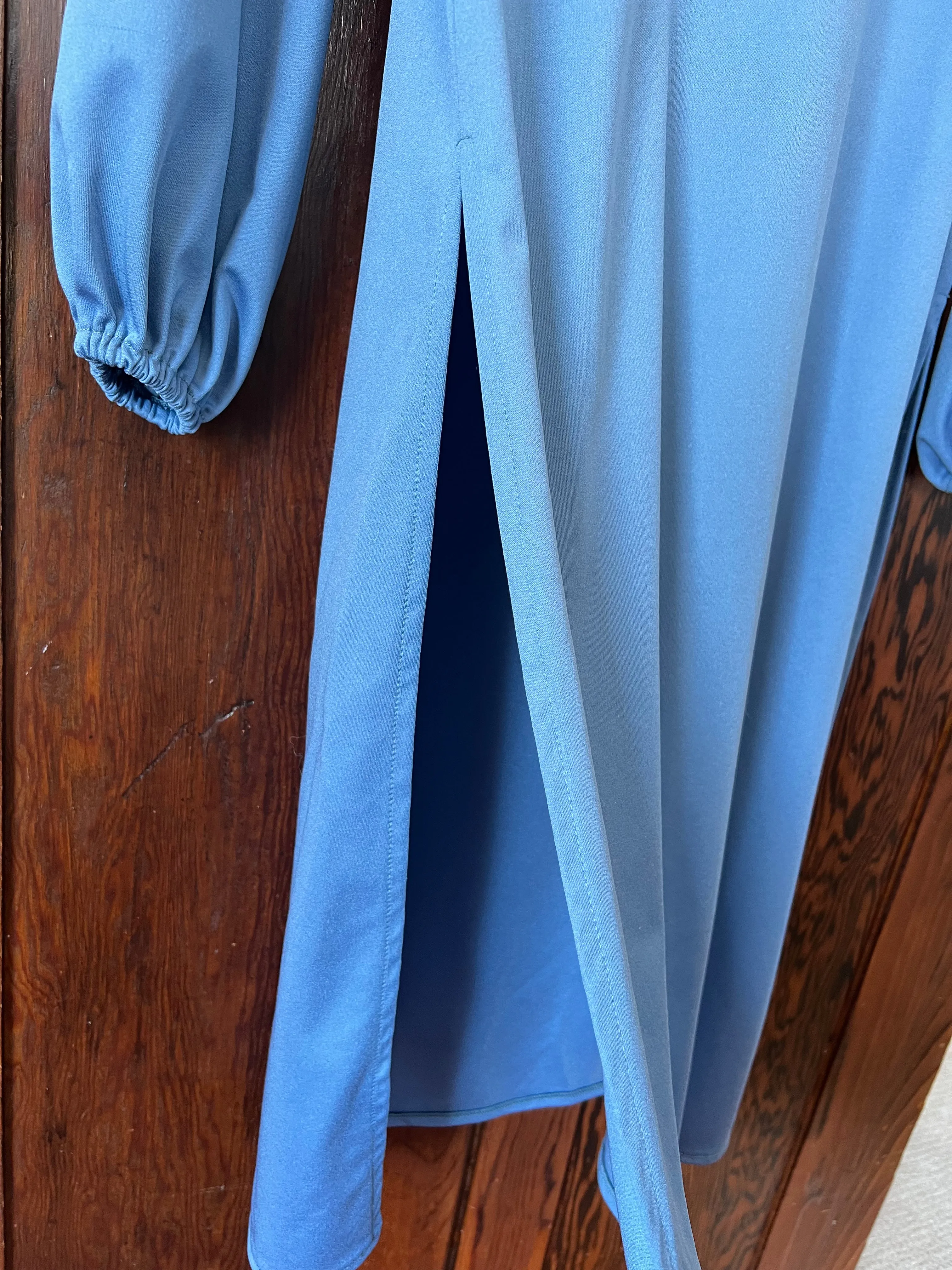 RARE Vintage 70's Powder Blue Tunic & Pant Set (Medium)