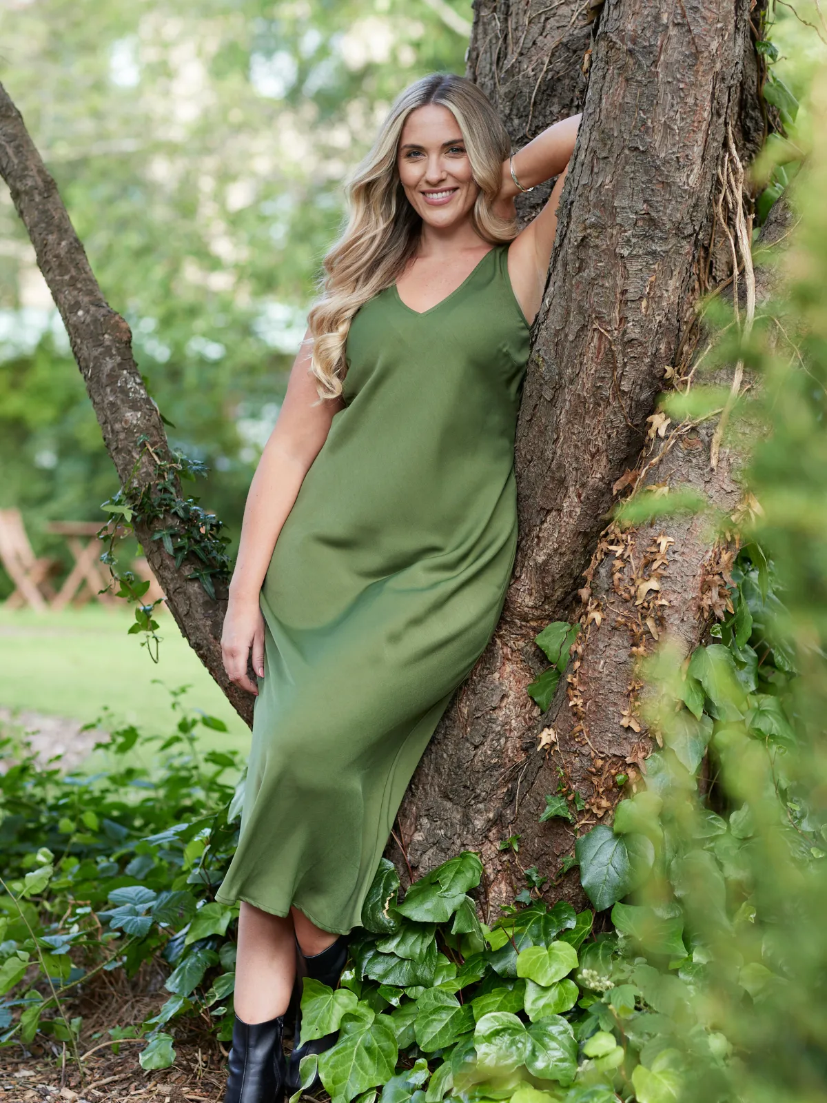 Rebecca - Slip Dress - Olive