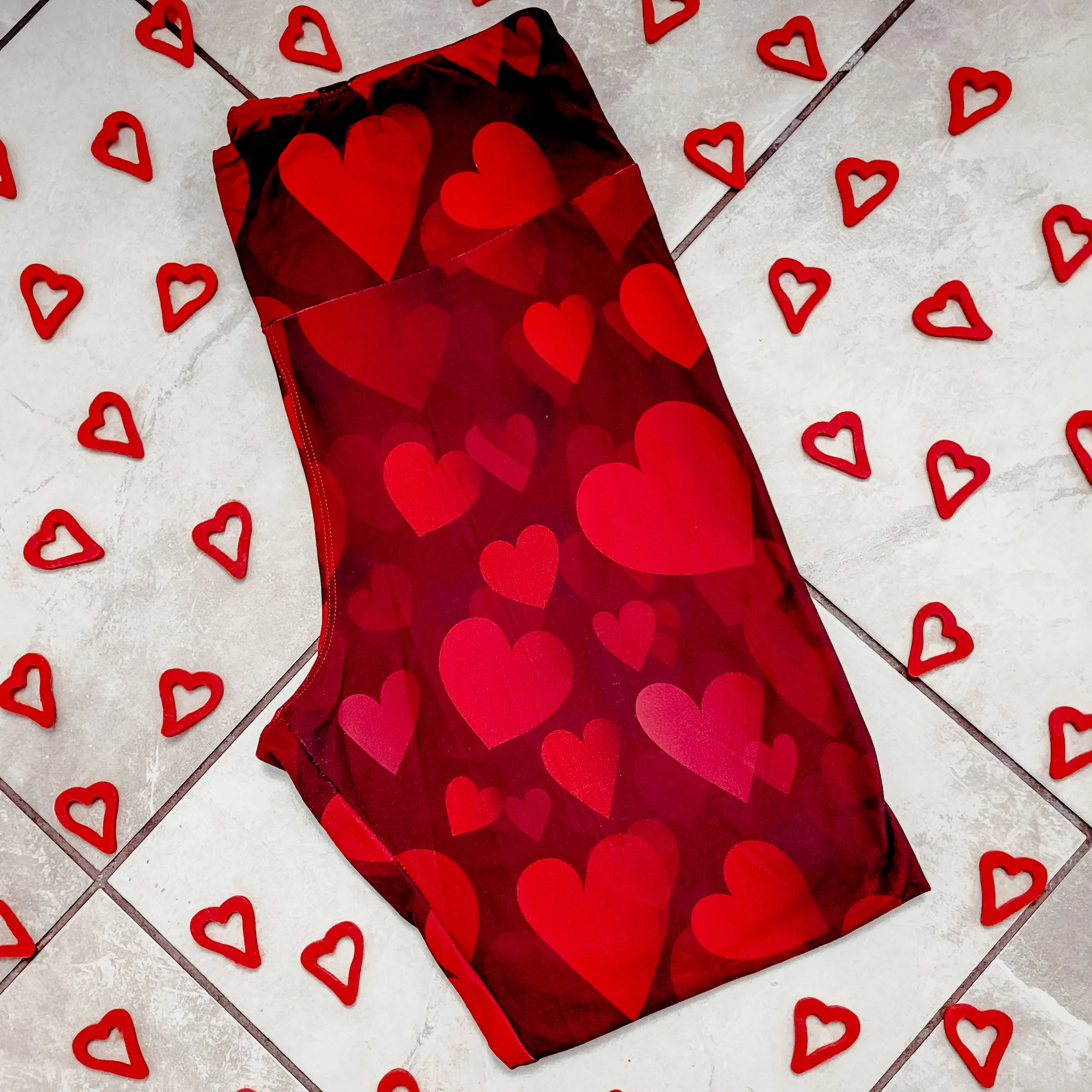 Red Bokeh Hearts (Exclusive) - High-quality Handcrafted Vibrant Leggings