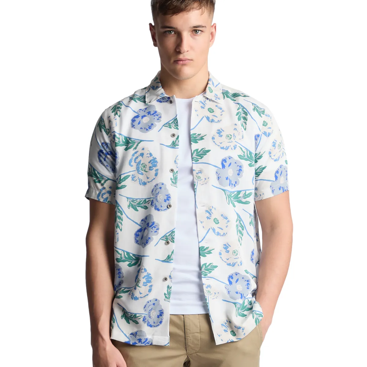 Remus Uomo  Floral Print Shirt 13924SS 12 Blue