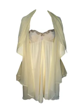 Ritmo di Perla of La Perla Ethereal Patel Yellow Babydoll Chiffon Ensemble