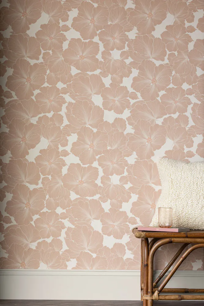 Rockett St George Bohemian Bloom Blush Wallpaper