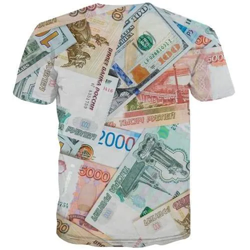 Russian Ruble T shirts Men Money Tshirt Printed Russia Tshirts Casual Funny T shirts Funny Harajuku Tshirt Anime Short Sleeve