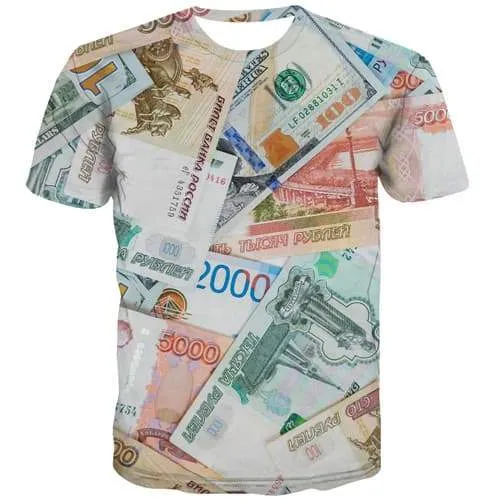 Russian Ruble T shirts Men Money Tshirt Printed Russia Tshirts Casual Funny T shirts Funny Harajuku Tshirt Anime Short Sleeve