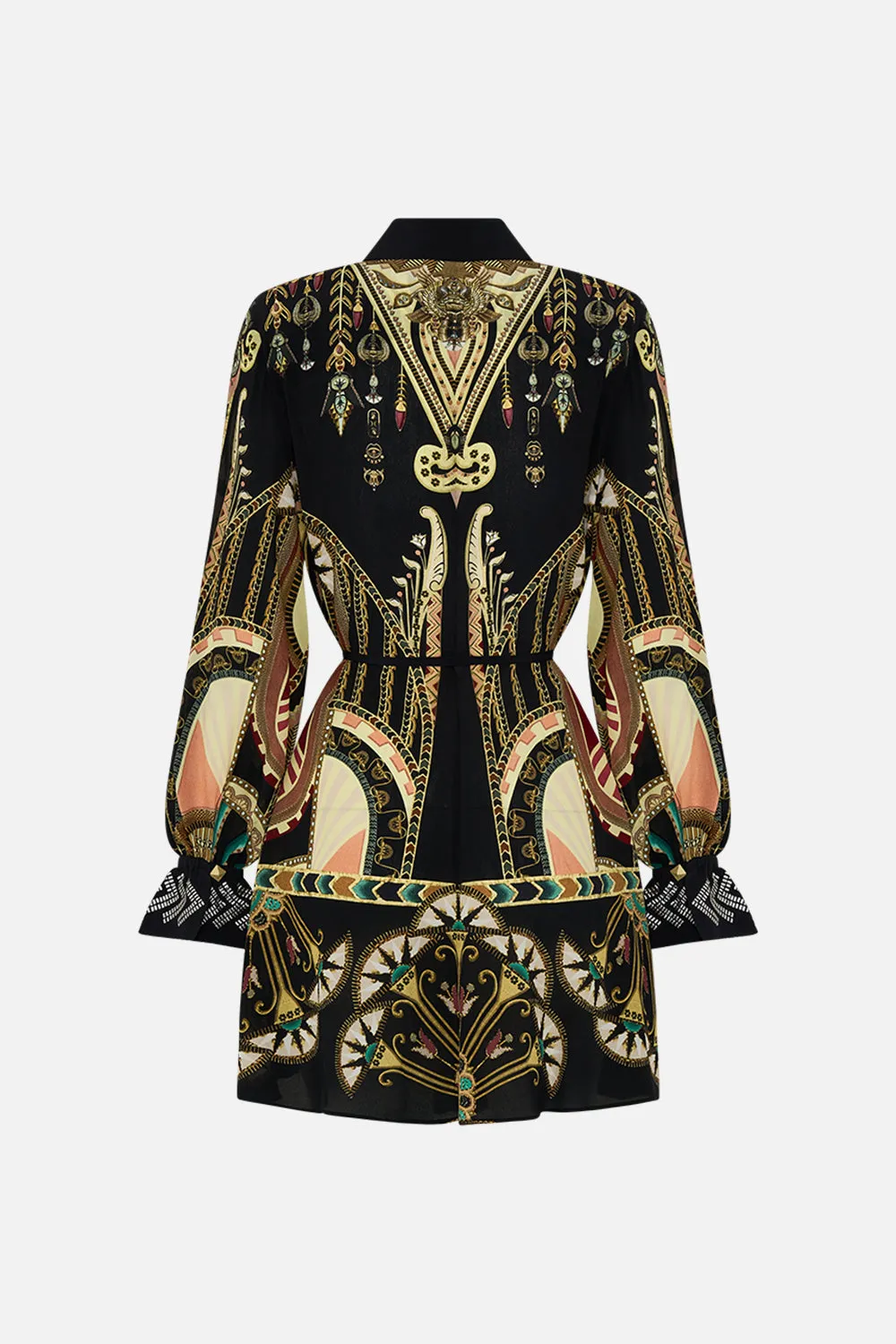 SHIFT SHIRT DRESS WITH  GILDED MESH CUFF THEY CALLED HER NEFERTARI