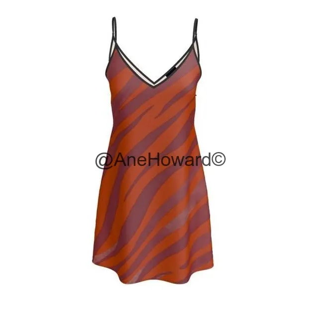 Short Slip Dress Red Zebra