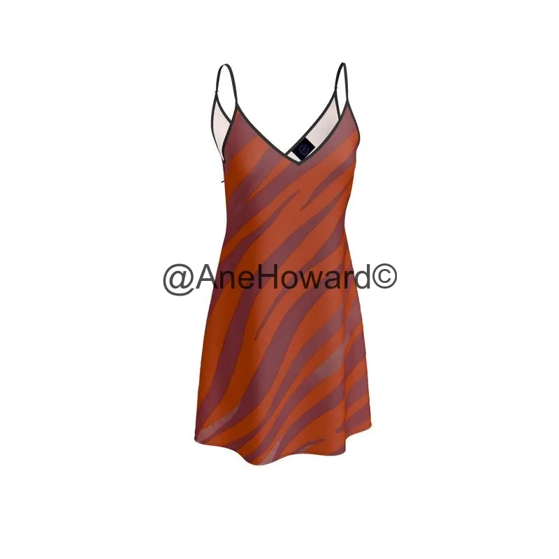 Short Slip Dress Red Zebra