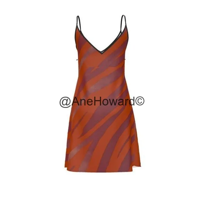 Short Slip Dress Red Zebra