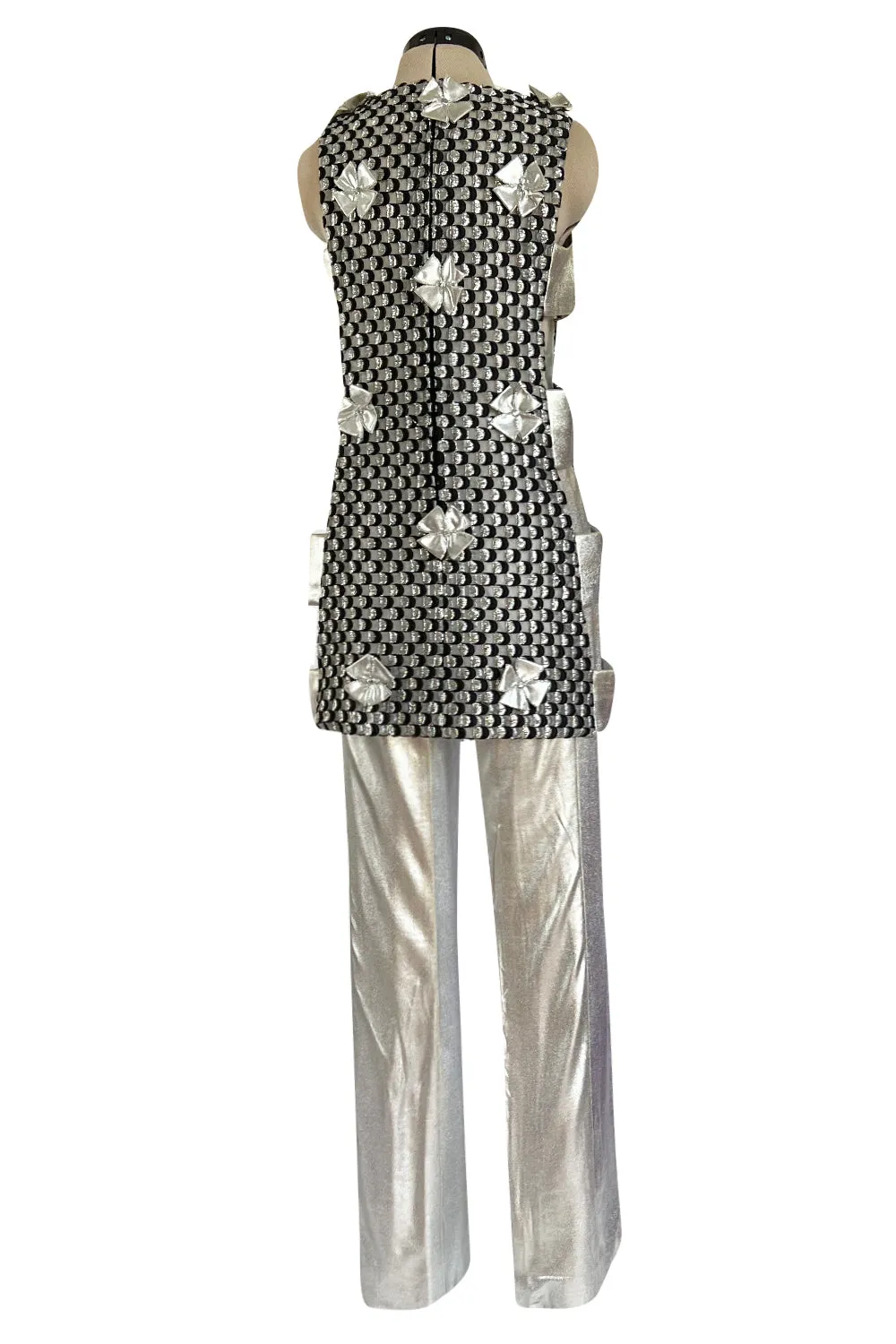 Spring 1966 Marc Vaughan Couture Silver 'Cubic' Pant & Open Side Tunic Mini Set