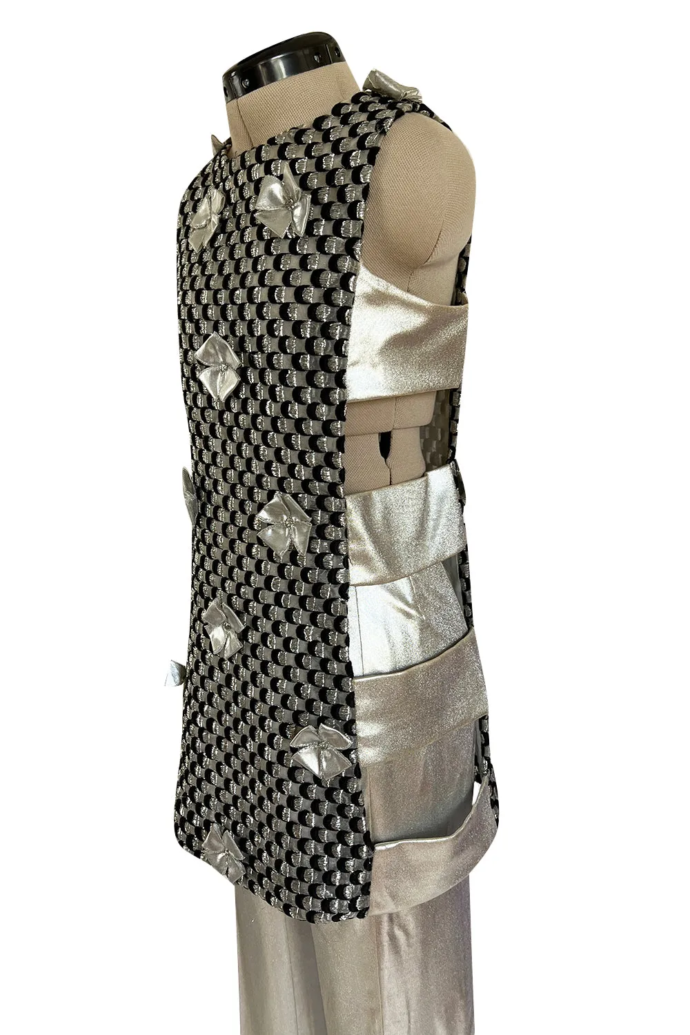 Spring 1966 Marc Vaughan Couture Silver 'Cubic' Pant & Open Side Tunic Mini Set