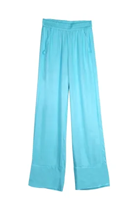 Straight Fit Pants In Light Blue