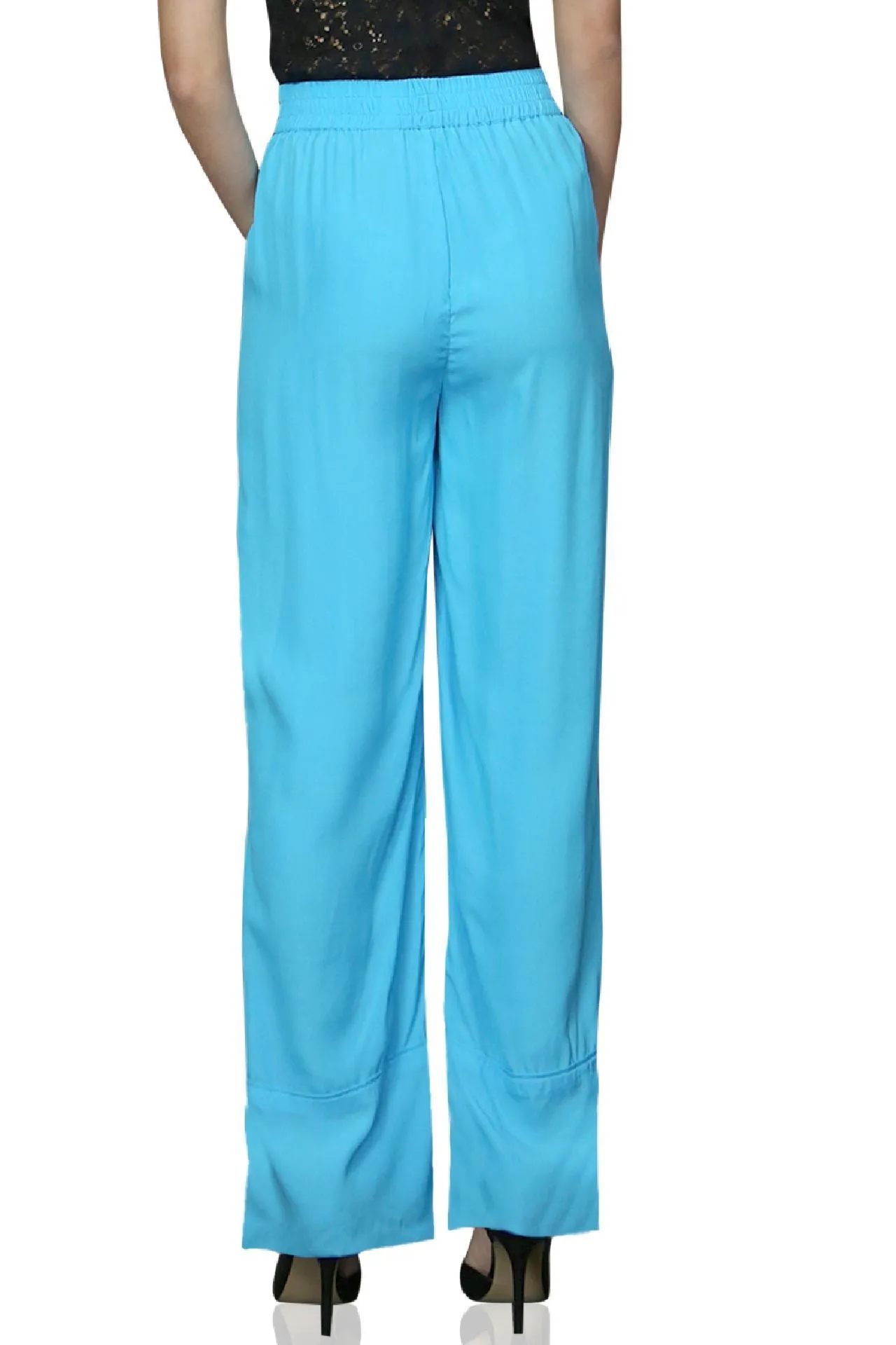 Straight Fit Pants In Light Blue