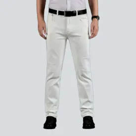 Straight white jeans for men