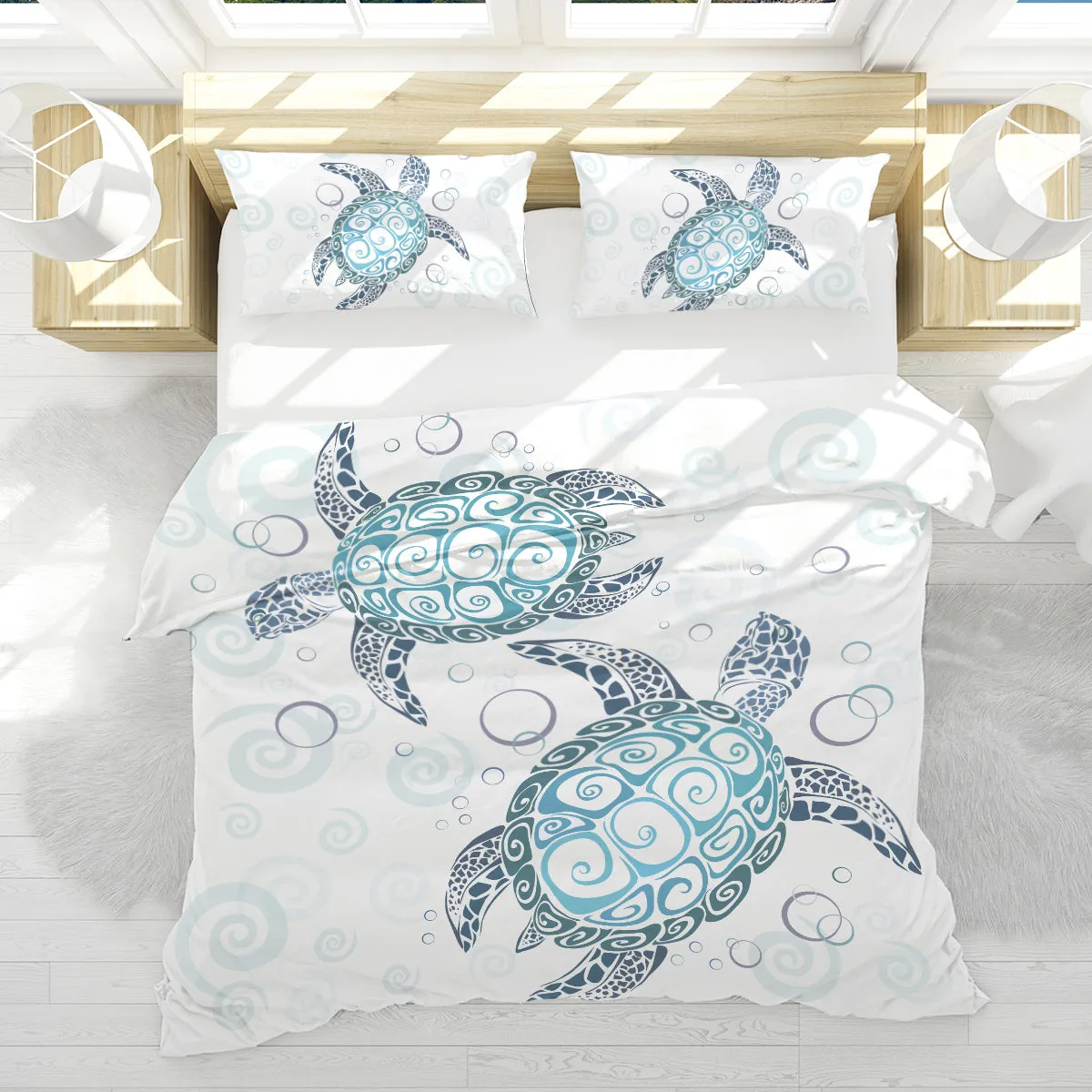 The Original Sea Turtle Twist Reversible Bedcover Set