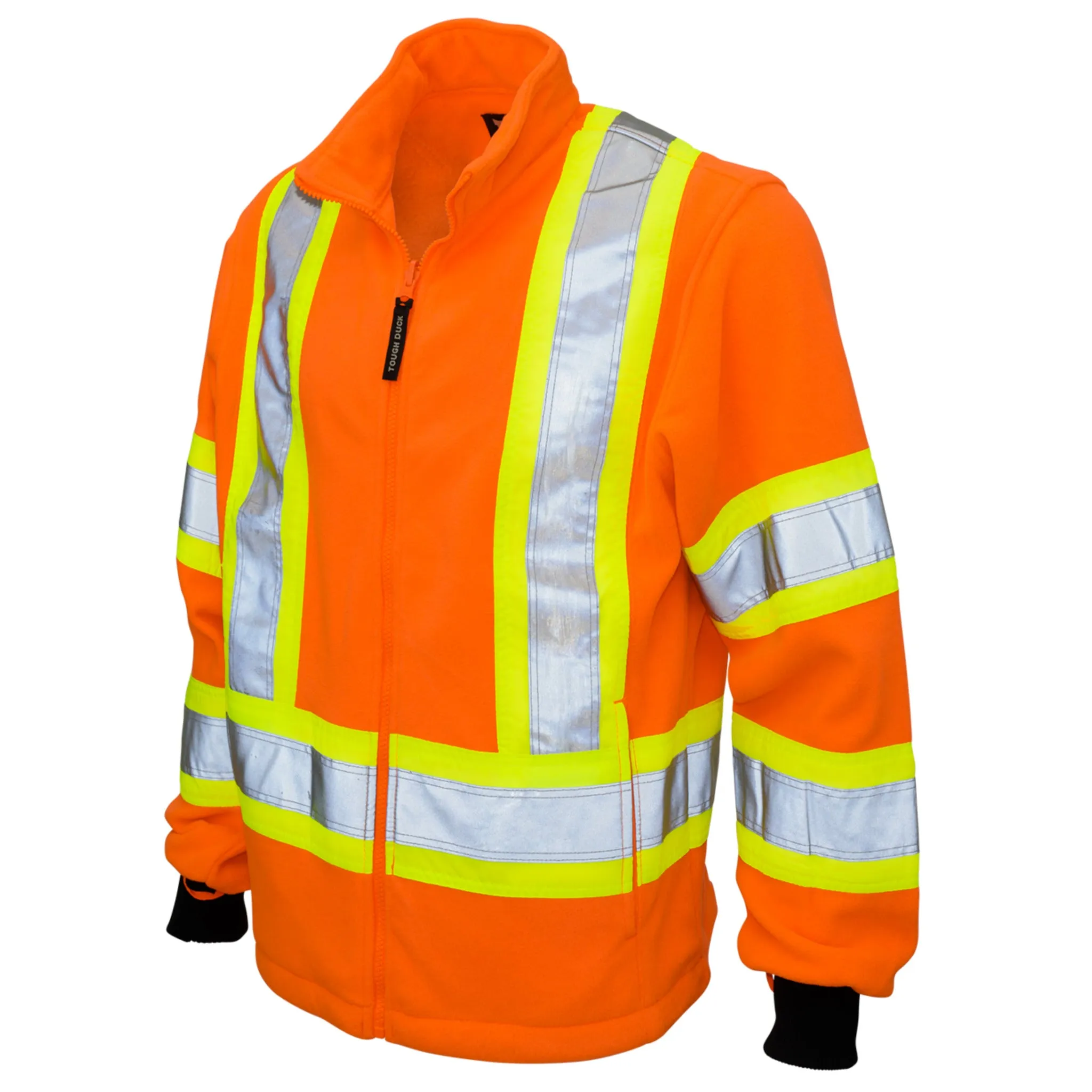 Tough Duck Men's Hi Vis Work Bomber Jacket S413 - CSA 300D Poly Oxford, 3-In-1, Insulated, Reflective, Waterproof, Durable, Safety Compliant, Removable Liner | Sizes XS-5XL