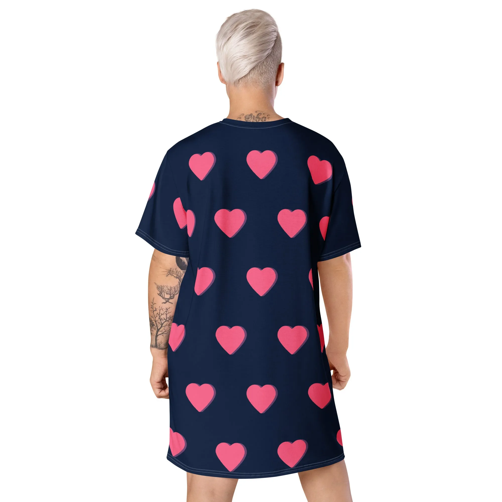 Valentine Day T-Shirt Dress (Glamourange Gift For Valentines Day T Shirt Dress - Design 001)