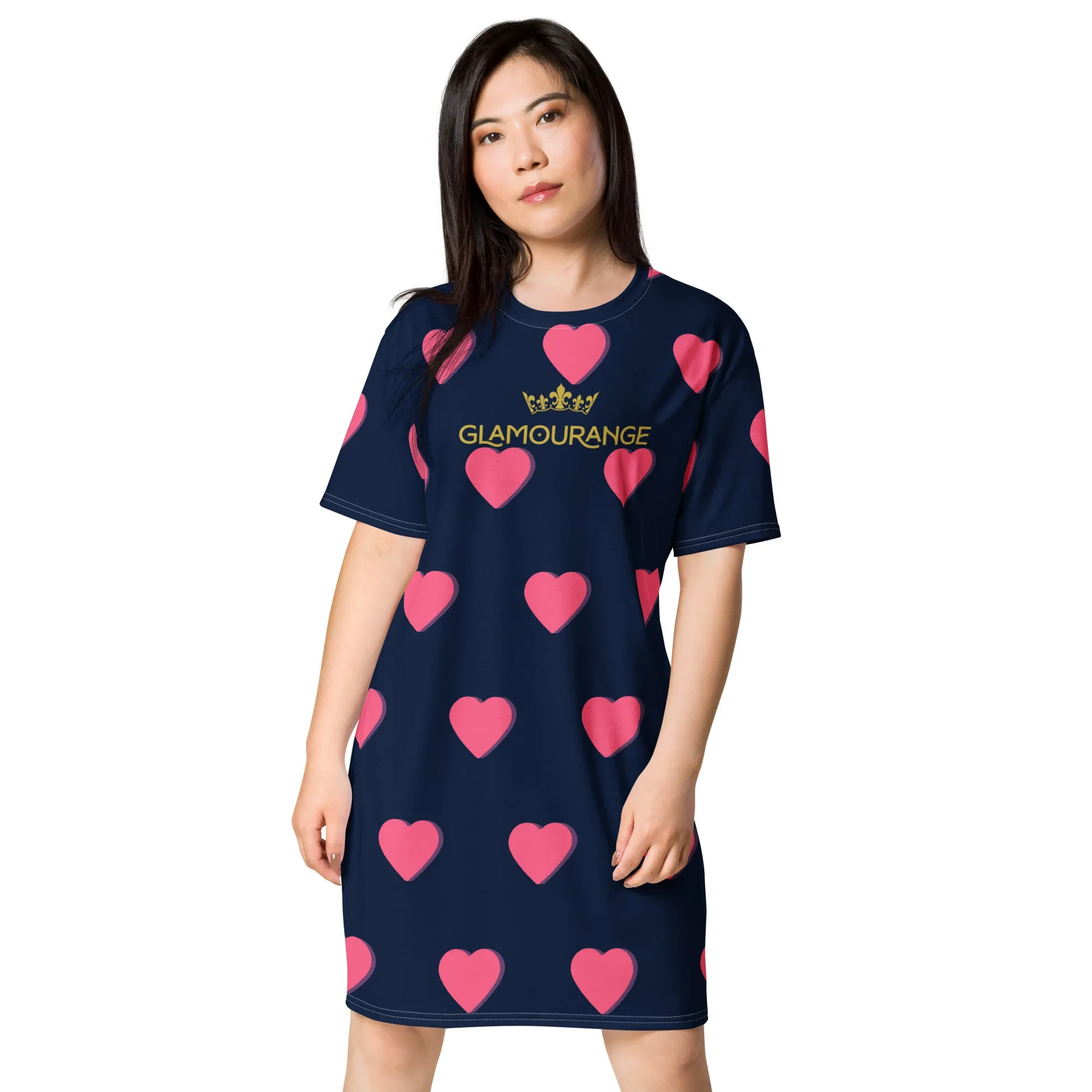 Valentine Day T-Shirt Dress (Glamourange Gift For Valentines Day T Shirt Dress - Design 001)