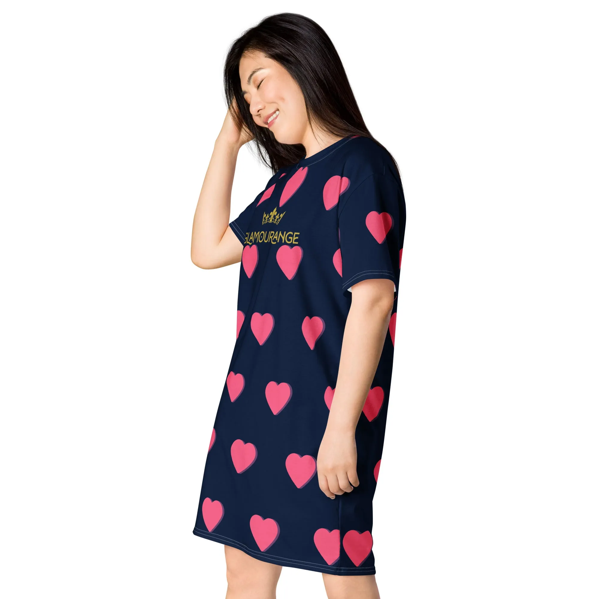 Valentine Day T-Shirt Dress (Glamourange Gift For Valentines Day T Shirt Dress - Design 001)