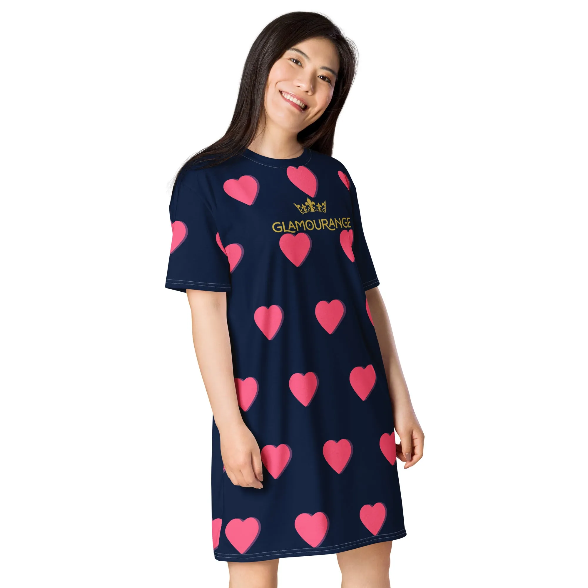 Valentine Day T-Shirt Dress (Glamourange Gift For Valentines Day T Shirt Dress - Design 001)