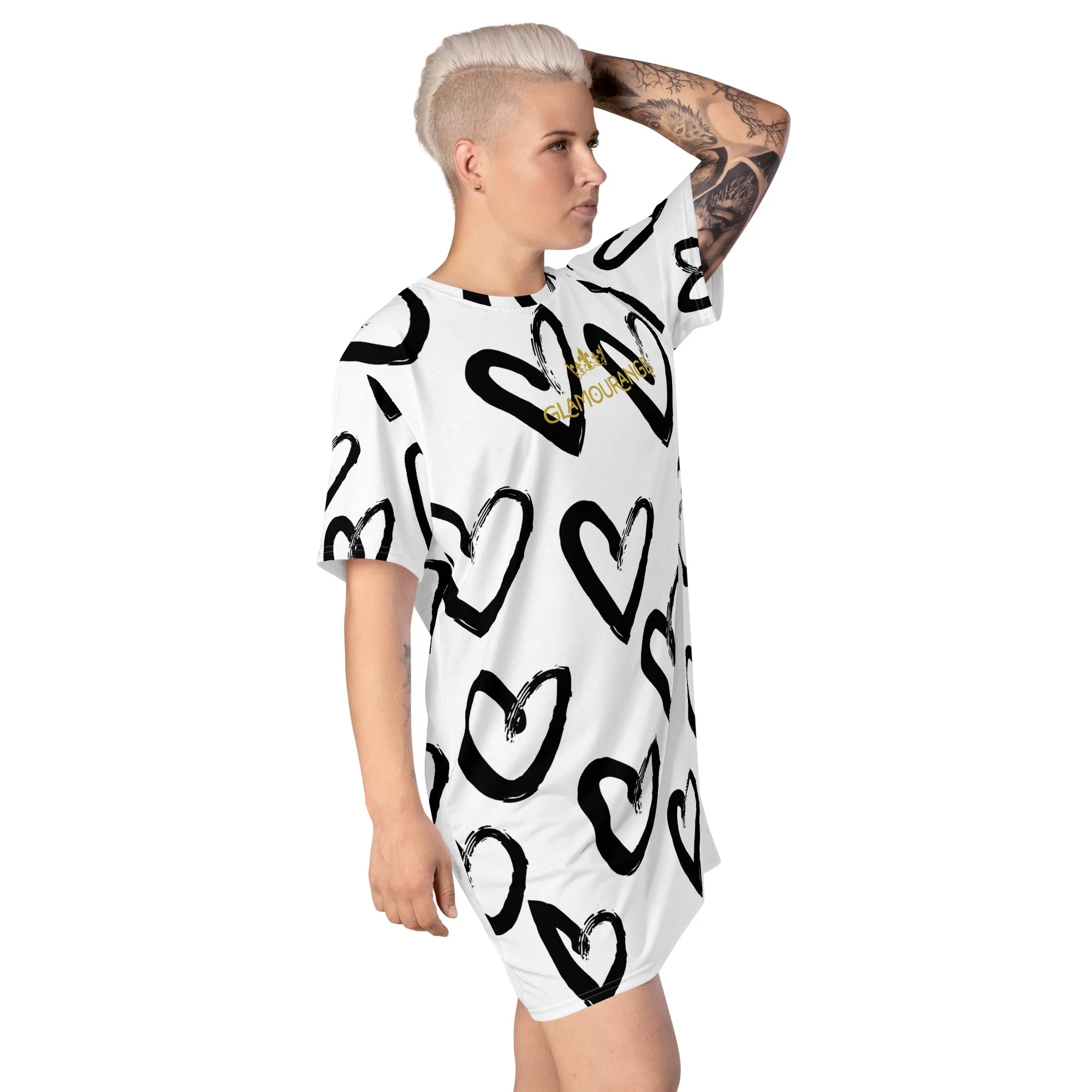 Valentine Day T-Shirt Dress (Glamourange Gift For Valentines Day T Shirt Dress - Design 009)