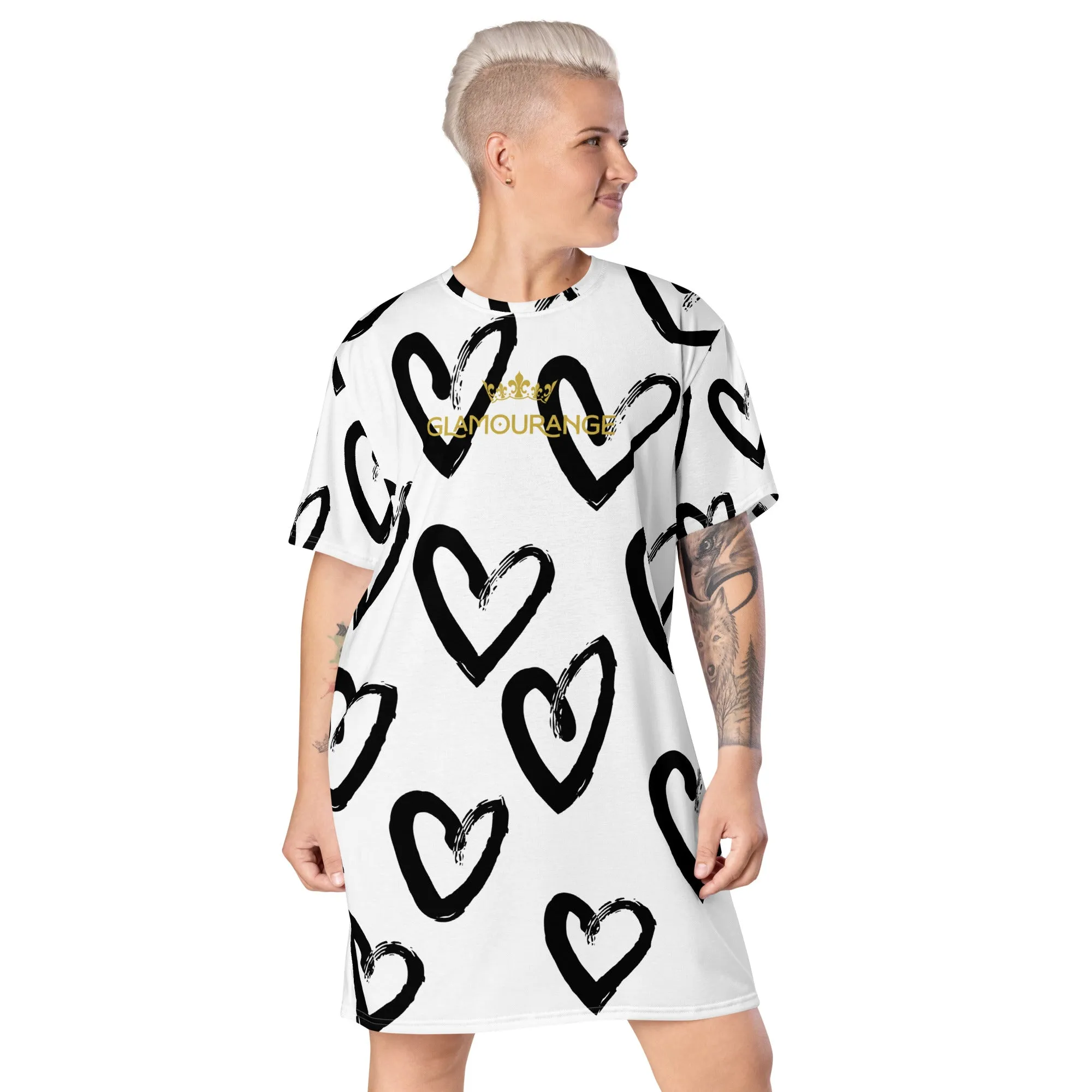 Valentine Day T-Shirt Dress (Glamourange Gift For Valentines Day T Shirt Dress - Design 009)