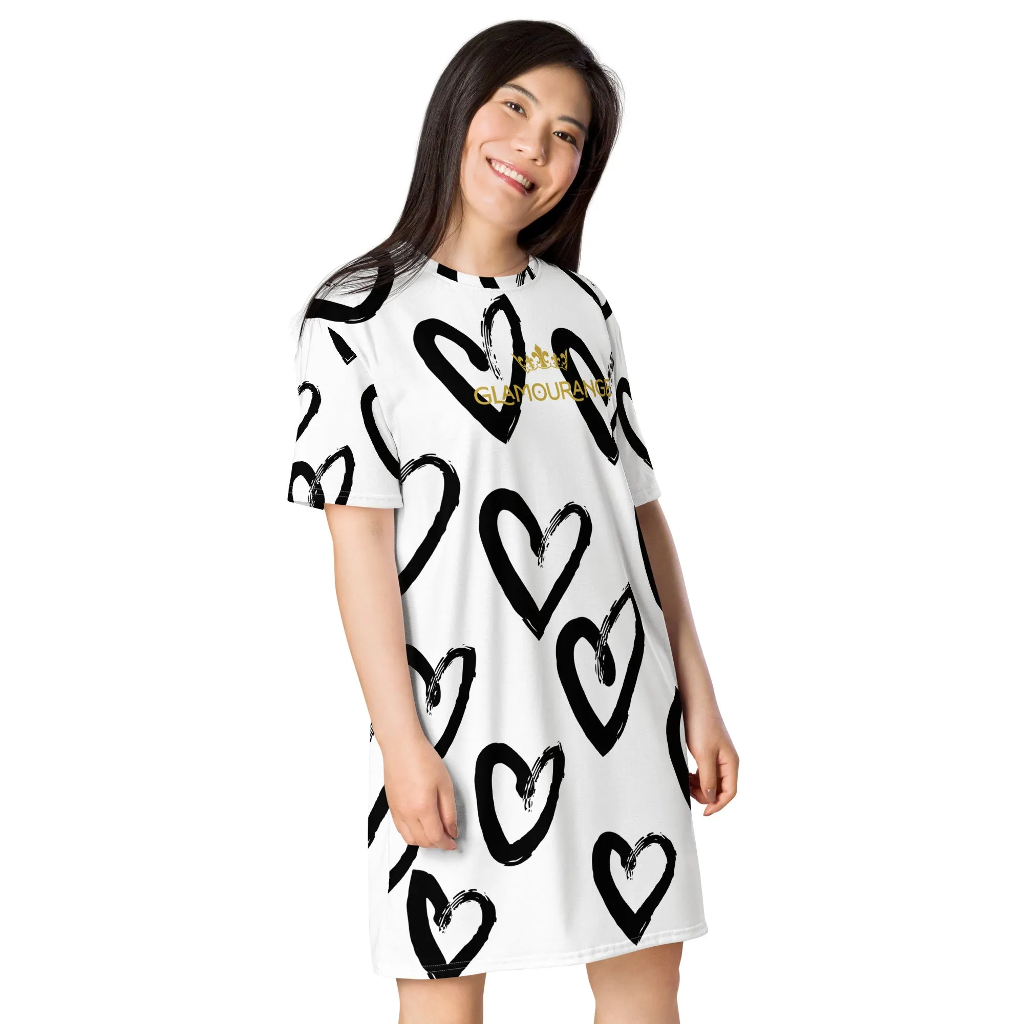 Valentine Day T-Shirt Dress (Glamourange Gift For Valentines Day T Shirt Dress - Design 009)