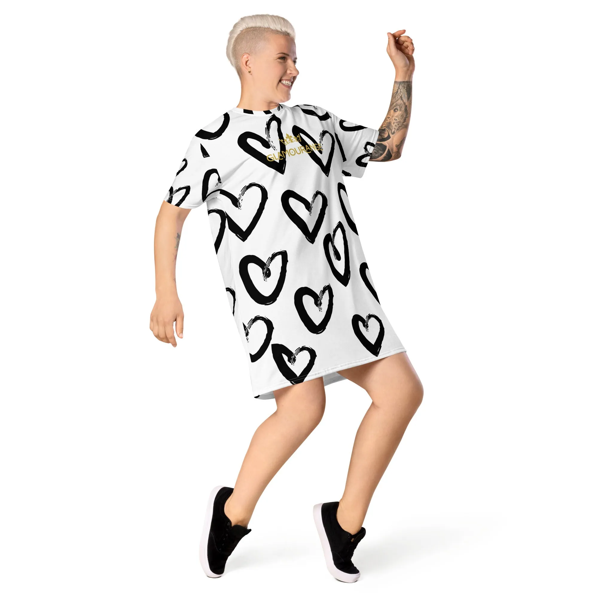 Valentine Day T-Shirt Dress (Glamourange Gift For Valentines Day T Shirt Dress - Design 009)