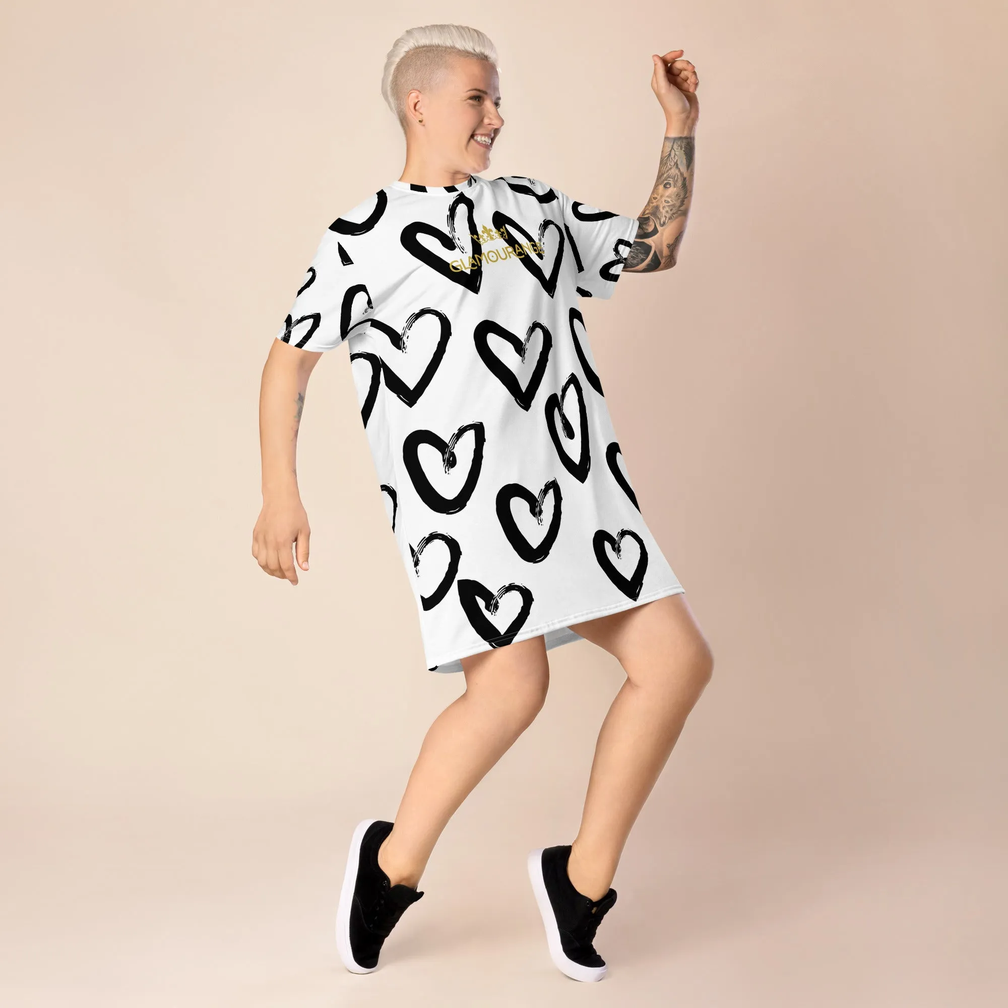 Valentine Day T-Shirt Dress (Glamourange Gift For Valentines Day T Shirt Dress - Design 009)