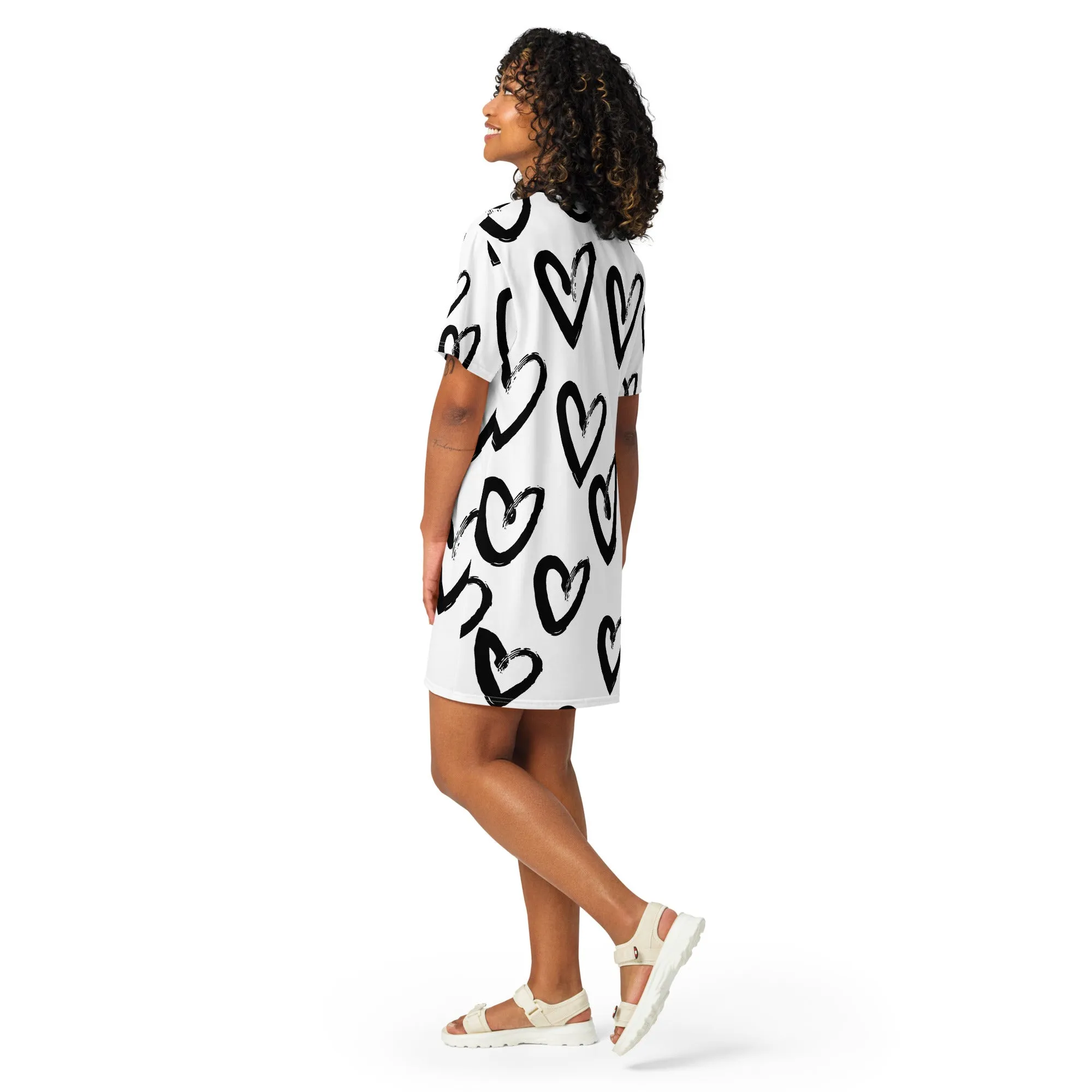 Valentine Day T-Shirt Dress (Glamourange Gift For Valentines Day T Shirt Dress - Design 009)