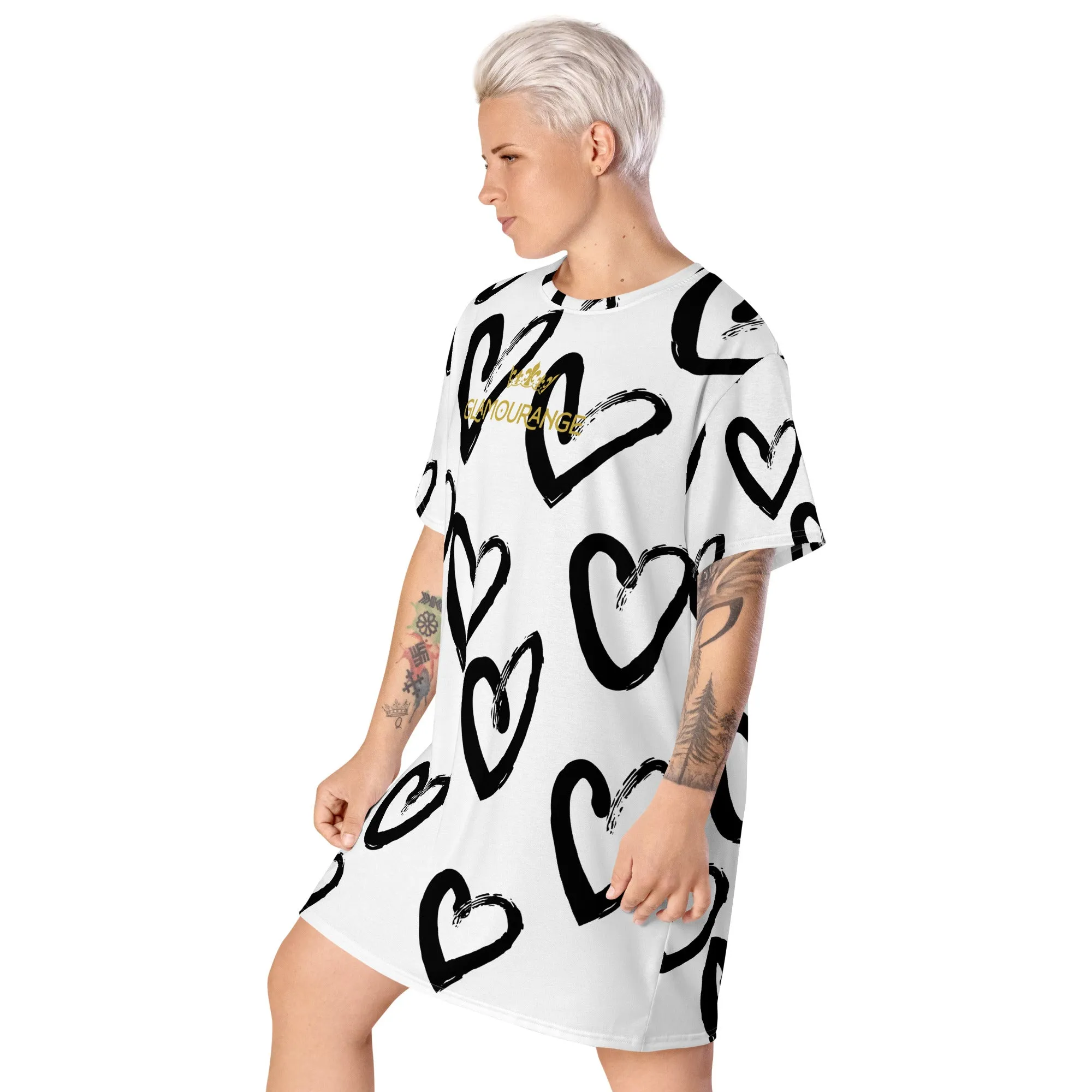 Valentine Day T-Shirt Dress (Glamourange Gift For Valentines Day T Shirt Dress - Design 009)