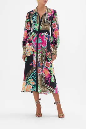 WAIST TIE SHIRT DRESS PRINTED PRIMA VERA