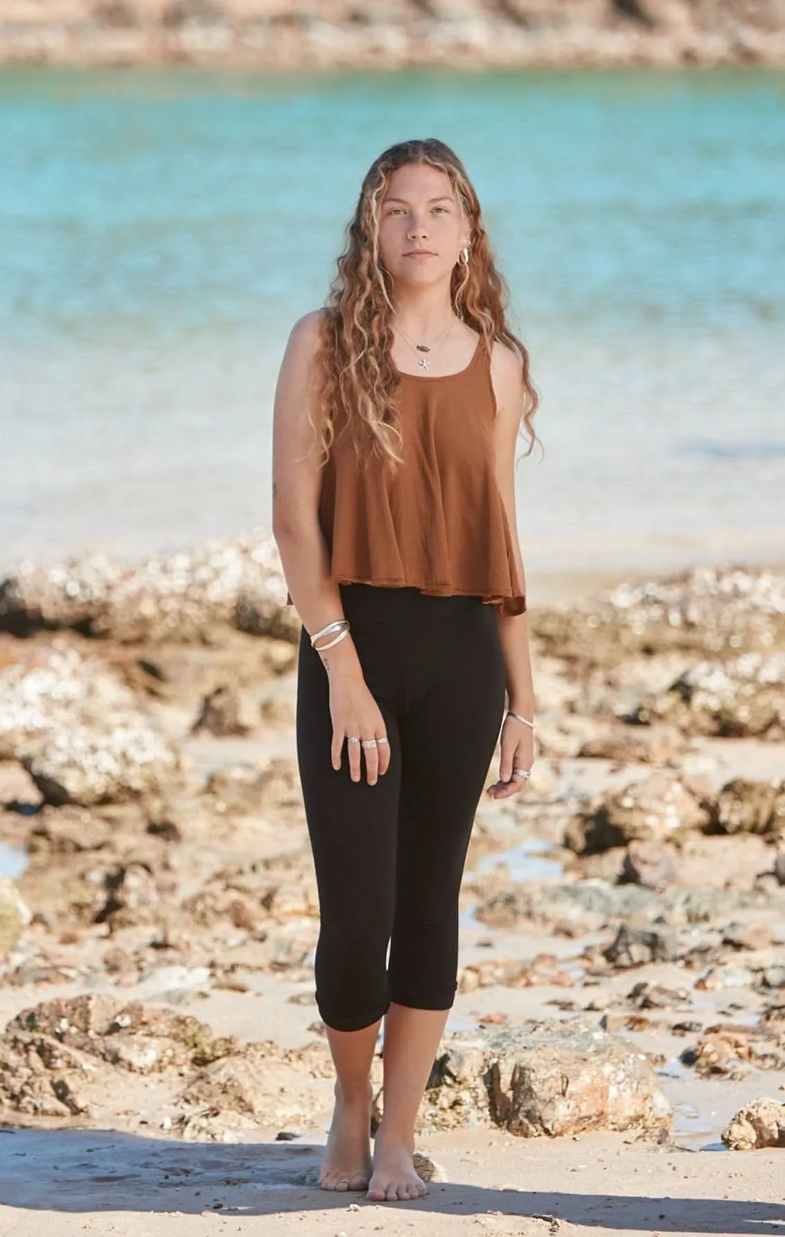 Wide Linen Top - Sand